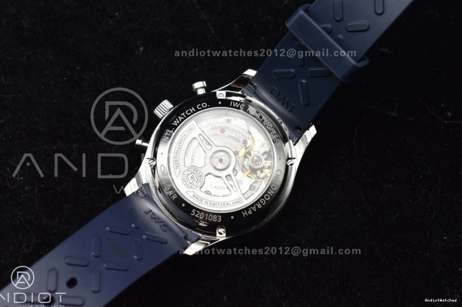 Strap 1011 Blue Chrono Dial A IW3716 Portuguese Best on White WeatherProof 1:1 Edition Z+F Blue Rubber 0111